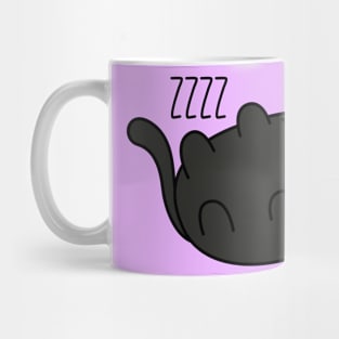 Cute Black Cat Sleeping Mug